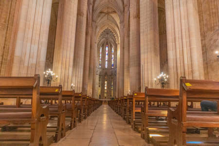 Batalha, Portugal - 2020-08-29 - Interior of the Monastery of Batalha, in Portugalのeditorial素材