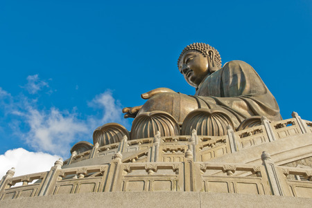 Giant Buddha Statue, Lantau Island - Giant Buddha Statue in Lantau Island, Hong Kongの写真素材