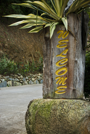 Welcome Sign - Welcome Sign wood craft artifact.の写真素材