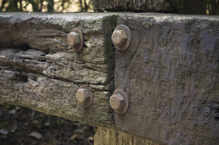 Closeup of decayed worn wooden fence - decaying wooden texture with shollow DOFの写真素材