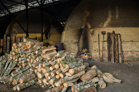 Traditional Charcoal factory, Sepetang, Malaysiaの写真素材
