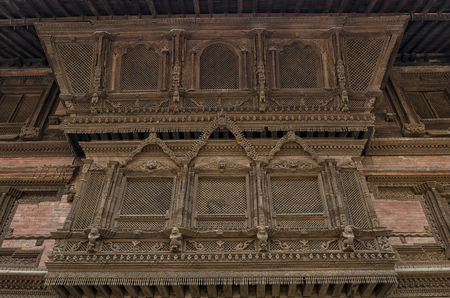 Nepalese Craft and architecture of Basantapur Durbar at Kathmandu Durbar Square, Nepalのeditorial素材