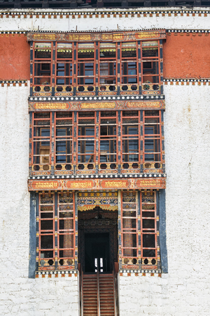 Punakha Dzong or Pungthang Dewachen Phodrang (Palace of Great Happiness) in Punakha, the old capital of Bhutan.の写真素材