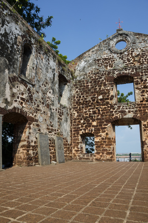 A Famosa Fort Ruins on St Paul Hill, Melaka, Malaysiaのeditorial素材