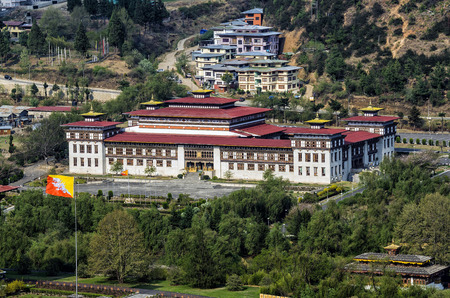 The new parliament building in Thimphu, Bhutanのeditorial素材
