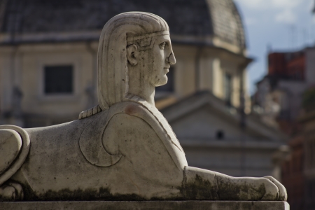 sphinx Piazza del Popolo - Rome, Italy の写真素材