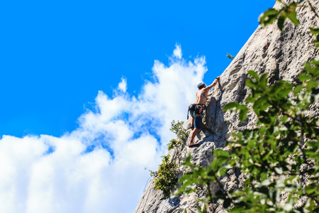 Mountaineer - mountain Nago-Torbole, Italyの写真素材