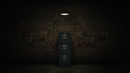 3d image renderer. File cabinet. Search concept.の写真素材