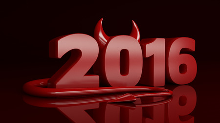 Happy new year 2016 red devilの写真素材