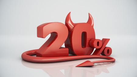 20 percent red devilの写真素材
