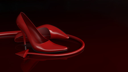 evil red shoesの写真素材