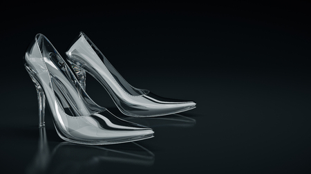 Crystal shoe. 3d renderingの写真素材