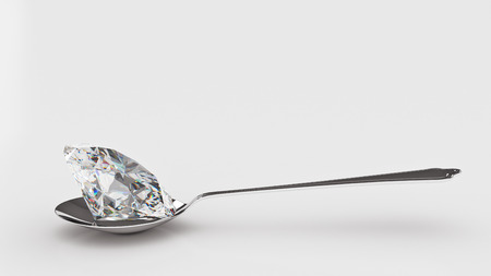 cutlery with diamond. 3d renderingの写真素材