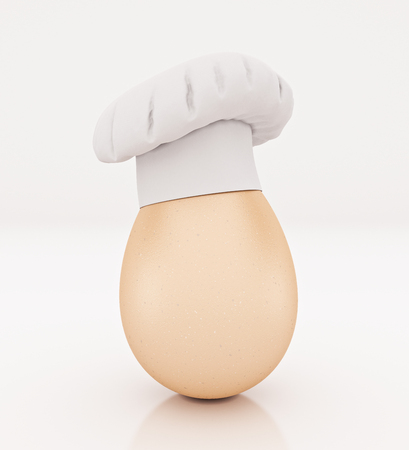 chef egg. concept cook. 3d renderingの写真素材