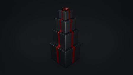 presents or gifts wrapped with a bow. 3d renderingの写真素材