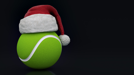 Christmas concept. tennis ball. 3d renderingの写真素材