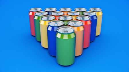 aluminum can isolated. 3d renderingの写真素材
