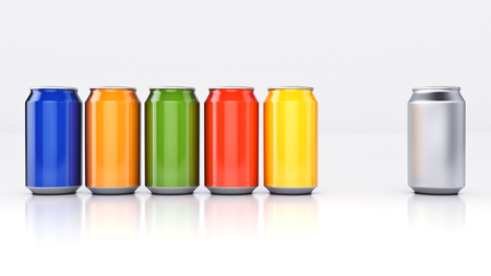 aluminum can isolated. 3d renderingの写真素材