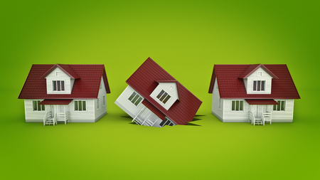 house on the break, concept. 3d renderingの写真素材