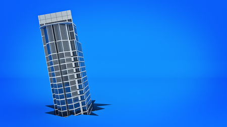 building. Concept of failure. 3d renderingの写真素材