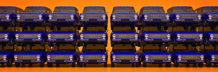 Retro car. 3d renderingの写真素材