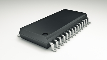 Computer chips isolated. 3d rendering