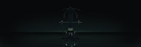 gym equipment in dark background. 3d renderingの写真素材