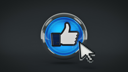 thumb up, i like it glossy icon. 3d renderingの写真素材