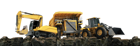Vehicle construction at sunset. 3d render