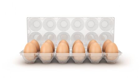 Eggs in box. 3d render