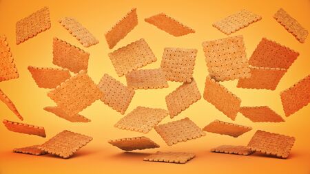 butter biscuits. 3d renderの写真素材