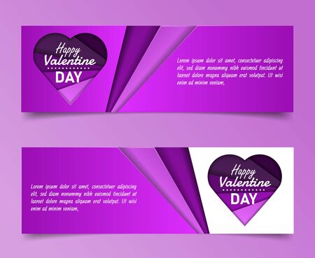 template banner website greeting happy valentine day with paper cut syle layered waveのイラスト素材