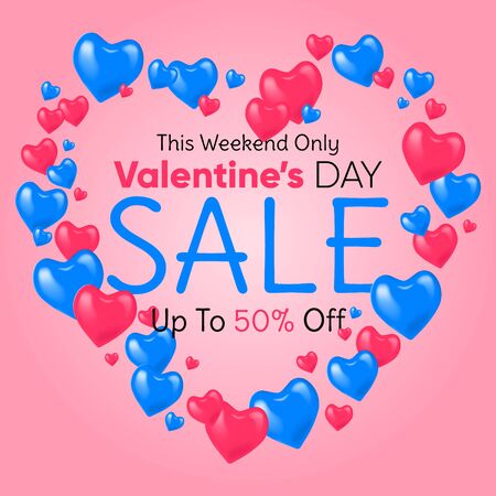 template square banner valentine day saleのイラスト素材