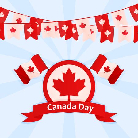template banner square website greeting canada dayのイラスト素材