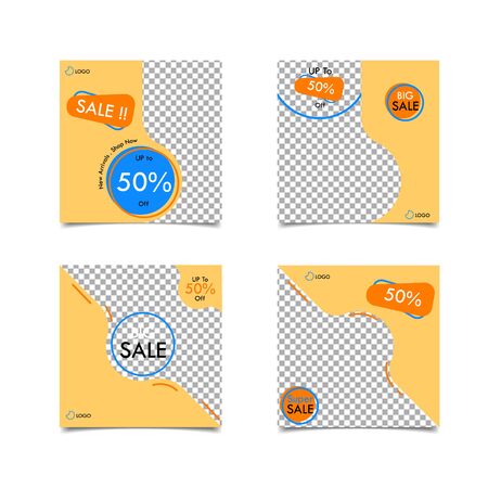 Slides abstract Unique Editable modern Social Media banner Template.Anyone can use This Design Easily. Promotional web banner for social media. Elegant sale and discount promo - Vector.のイラスト素材