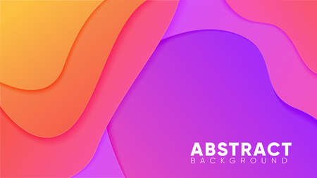 abstract background with wave layered paper cut style, fluid, liquidのイラスト素材