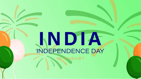template banner greeting india independence day with firework