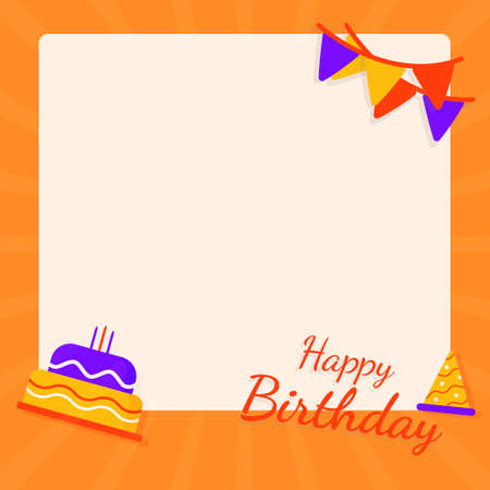 design template greeting happy birthday with space for photos or textのイラスト素材