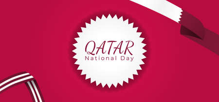 template banner website greeting qatar national dayのイラスト素材