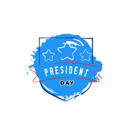 label president day with shield in brushのイラスト素材