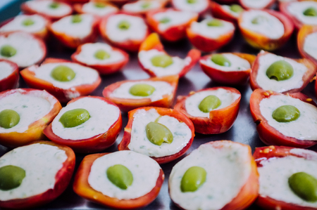 Healthy typical italian tomato dish ready to be eat on the plate. Florence Italyの写真素材