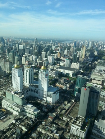 An aerial view of cityの素材