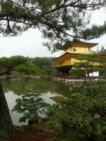 Serene gold palace by lakeの素材