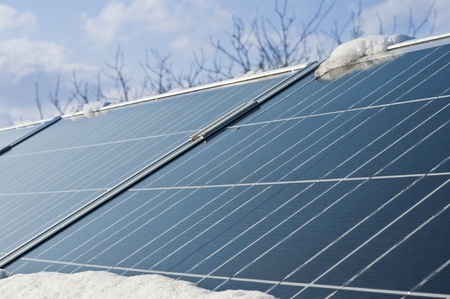 conceptual idea of energy limited during winter of photovoltaic panels