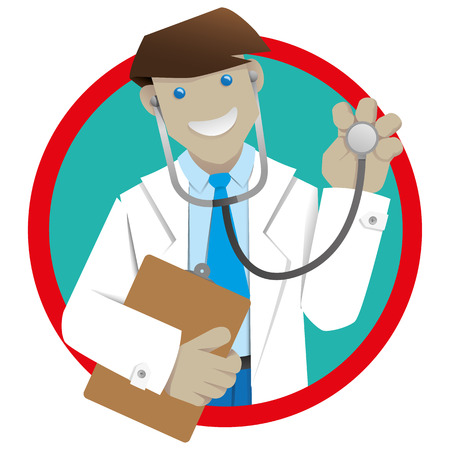 Man coat, doctor or pharmacist bottonのイラスト素材