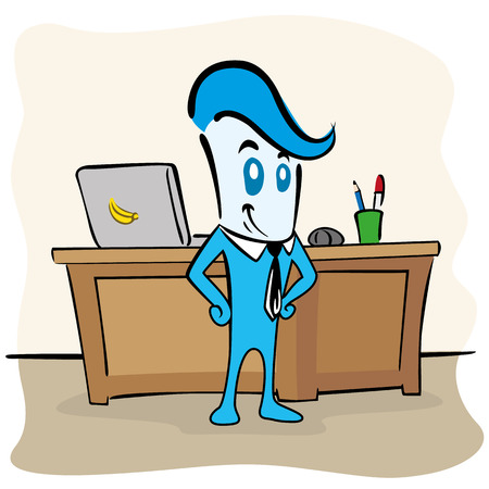 Illustration of an executive character in the officeのイラスト素材
