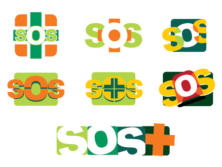 Illustration SOS distress iconsのイラスト素材