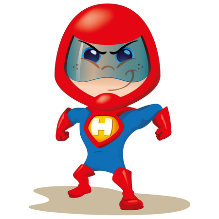 One boy with a uniform super hero or space. Ideal for educational, instructional and institutional materialsのイラスト素材