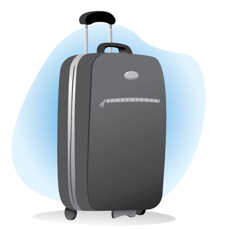 Illustration accessory bag object with wheel travel. Ideal for catalogs, information and travel guidesのイラスト素材