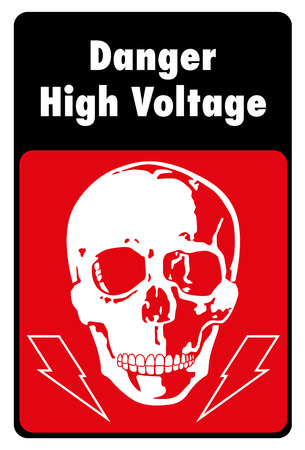 signpost, high voltage danger. Ideal for visual communication and institutional materialsのイラスト素材